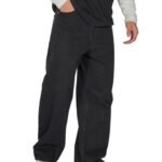 Plaid&amp;Plain Men's Hip Hop Baggy Jeans Casual Wide Leg Y2k Skateboard Vintage Denim Pants Streetwear