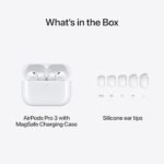سماعات أذن لاسلكية Apple AirPods Pro 3، ميزة إلغاء الضوضاء النشط، الترجمة الفورية، استشعار معدل ضربات القلب، ميزة المساعدة السمعية، سماعات بلوتوث، صوت مكاني، صوت عالي الدقة، شحن عبر منفذ USB-C، لون أبيض. تفضل بزيارة متجر Apple - الصورة 2