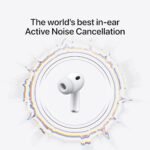 سماعات أذن لاسلكية Apple AirPods Pro 3، ميزة إلغاء الضوضاء النشط، الترجمة الفورية، استشعار معدل ضربات القلب، ميزة المساعدة السمعية، سماعات بلوتوث، صوت مكاني، صوت عالي الدقة، شحن عبر منفذ USB-C، لون أبيض. تفضل بزيارة متجر Apple - الصورة 4