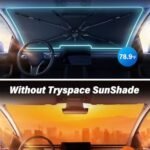 2026 TrySpace Car Windshield Sun Shade Umbrella - [Silver Heat Shield & UV Reflective] Protector for Cars, Universal Fit Medium (56"x31") | 25°F Cooler, Friendly Vinyl Coatings Medium