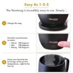 Nextmug - Temperature-Controlled, Self-Heating Coffee Mug (Black - 14 oz.) - Image 2