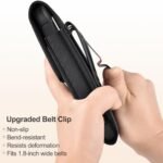 حافظة ykooe المتوافقة مع iPhone Pro Max (16، 15، 14، 13، 12، 11) وGalaxy Plus/FE (S25، S24، S23، S22، S21)، حافظة هاتف محمول من النايلون مع مشبك وحافظة بطاقات جلدية للرجال، أسود - مقاس L - الصورة 3