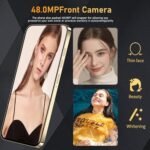 هاتف Nawfait 15 ProMa x، هاتف غير مقفل بسعة 16+512 جيجابايت، نظام أندرويد 13.0، كاميرا بتقريب 48+108 ميجابكسل، هاتف مزود بقلم مدمج، بطارية طويلة العمر بسعة 6800 مللي أمبير، شريحتان، شاشة HD مقاس 6.7 بوصة، 5G/4G (ذهبي) - الصورة 5