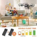 طائرة بدون طيار صغيرة من AVIALOGIC مزودة بكاميرا للأطفال، لعبة هليكوبتر تعمل بالتحكم عن بُعد، هدية للأولاد والبنات، طائرة رباعية المراوح تعمل بنظام FPV RC ومزودة بكاميرا فيديو حية بدقة 1080P HD، مع ميزة الحفاظ على الارتفاع والتحكم بالجاذبية، وبطاريتين، باللون الأسود - الصورة 3