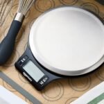 Basics Digital Kitchen Scale with LCD Display, Batteries Included, Weighs up to 11 pounds, Black and Stainless Steel