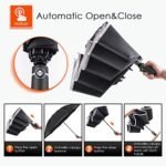 Bodyguard Inverted Umbrella - Large Windproof for Rain &amp; Sun, Compact Reverse With Reflective Stripe, Teflon-Coated for Women Men, Travel Folding With Cover Bag - Image 3