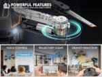 طائرة بدون طيار صغيرة من AVIALOGIC مزودة بكاميرا للأطفال، لعبة هليكوبتر تعمل بالتحكم عن بُعد، هدية للأولاد والبنات، طائرة رباعية المراوح تعمل بنظام FPV RC ومزودة بكاميرا فيديو حية بدقة 1080P HD، مع ميزة الحفاظ على الارتفاع والتحكم بالجاذبية، وبطاريتين، باللون الأسود - الصورة 4
