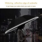 Bodyguard Inverted Umbrella - Large Windproof for Rain &amp; Sun, Compact Reverse With Reflective Stripe, Teflon-Coated for Women Men, Travel Folding With Cover Bag - Image 5