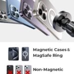 LISEN لشاحن سيارة MagSafe بقوة 15 واط، شاحن سيارة لاسلكي مغناطيسي، حامل هاتف مغناطيسي للسيارة، حوامل هواتف لإكسسوارات سيارتك للرجال والنساء، ملائم لسيارات جيب وفورد F150، مخصص لأجهزة iPhone 17-12 وSamsung وPixel
