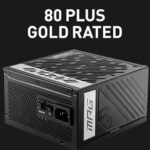 MSI MAG A1250GL PCIE5، مزود طاقة مدمج للألعاب بقدرة 1250 واط ومزود بكابلات قابلة للفصل بالكامل، معتمد بمعيار 80+ Gold، متوافق مع معايير ATX 3.1 وPCIe 5.1، مزود بكابل 12V-2x6 ثنائي اللون، ضمان لمدة 10 سنوات