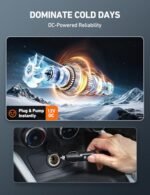 مضخة هواء محمولة من AstroAI لإطارات السيارات - إكسسوارات السيارات، سلك بطول 9.8 أقدام - مضخة تعمل بالتيار المستمر 12 فولت مزودة بمقياس ضغط رقمي ومصباح LED للطوارئ، مناسبة للدراجات والبالونات، اللون الأصفر - الصورة 7