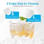 Aeitto Ice Maker Countertop 26lbs/24H, Ice Machine 8 Ice Cubes Ready in 6 Mins, 2 Sizes of Bullet Ice Portable Ice Makers with Basket & Scoop, Auto Self-Cleaning for Home/Kitchen/Office Stainless - Image 2