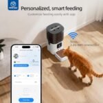 PAPIFEED - مغذية أوتوماتيكية ذكية للقطط: مغذية للحيوانات الأليفة مزودة بخدمة WiFi مع تحكم عبر التطبيق للتغذية عن بُعد، قابلة للفك لسهولة التنظيف، وعاء من الفولاذ المقاوم للصدأ، 1-10 وجبات يوميًا للكلاب (6 لتر/25 كوب) - الصورة 5