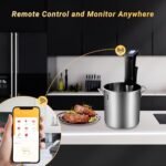 جهاز الطهي بالسو فيد INKBIRD WIFI ISV-100W، جهاز سو فيد بقدرة 1000 واط مزود بمضخة غمر مع 14 وصفة مسبقة الضبط عبر التطبيق ووظيفة المعايرة، غمر حراري، تسخين سريع مع مؤقت - الصورة 4