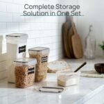 Airtight Food Storage Containers with Lids, Vtopmart 24 pcs Plastic Kitchen and Pantry Organization Canisters for Cereal, Dry Food, Flour and Sugar, BPA Free, Includes 24 Labels，Black - Image 3