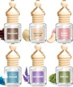 معطر هواء السيارة AROIC للنساء، مجموعة من 6 موزعات معطر هواء، موزع عطور معلق يعمل بالزيوت العطرية، إكسسوارات عطور للسيارة، ديكور داخلي لطيف للسيارة، هدية رومانسية لعيد الحب لها