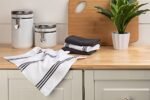 Sticky Toffee Cotton Dishcloths Set of 8 – Gray and White Kitchen Towels 12x12 in, Reusable and Absorbent Tea Towels for Cleaning or Drying, Oeko-Tex Cotton - Image 2