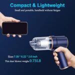 KMM Handheld Car Vacuum Cleaner, 9000Pa Vacuum Cleaner and Air Duster, 120W High Power Hand Held Vacuum with LED Light and Multi-Nozzles for Car, Home, Office, Pet - Image 2