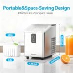 Aeitto Ice Maker Countertop 26lbs/24H, Ice Machine 8 Ice Cubes Ready in 6 Mins, 2 Sizes of Bullet Ice Portable Ice Makers with Basket & Scoop, Auto Self-Cleaning for Home/Kitchen/Office Stainless - Image 3