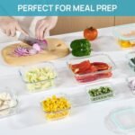 Vtopmart 8 Pack Glass Food Storage Containers with Airtight Lids, Glass Meal Prep Containers, Lunch Office Meal for Microwave, Oven, Freezer and Dishwasher, BPA Free - Image 3