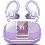 Wireless Earbuds Bluetooth 5.3 Headphones Sports, 48H Over Ear Buds with ENC Mic, Stereo Deep Bass Bluetooth Earbuds with Secure Earhooks, LED Display, IPX7 Waterproof Earphone for Running/Gym Purple Visit the Csasan Store