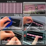 NBTEPEM 27-Piece Bling Car Accessories Set - Universal Fit Steering Wheel Covers, License Plate Frames, Phone Holder, Car Fast Charger, Coasters (Pink) - Image 2