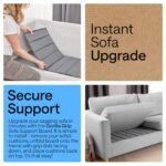 لوح دعم وسائد الأريكة شديد التحمل من GORILLA GRIP لإصلاح الأرائك المترهلة، مقاس 21.5 × 70 بوصة، ألواح خشب رقائقي سميكة تضيف دعامات قوية للمقاعد، ثابتة في مكانها، حشوة بديلة توضع أسفل الأرائك، رمادي - الصورة 5