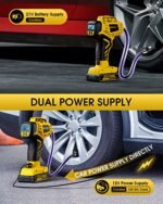 ضاغط الهواء المحمول KeenPower لتضخيم الإطارات - فائق السرعة - مضخة إطارات محمولة تعمل ببطارية قابلة لإعادة الشحن بجهد 21 فولت وتصل إلى 160 رطل لكل بوصة مربعة، مع وضعين لإمداد الطاقة، مضخة هواء محمولة للسيارات والدراجات النارية والدراجات الكهربائية - الصورة 7