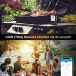 مقياس حرارة اللحوم Govee بتقنية البلوتوث، مقياس حرارة لاسلكي للفرن المدخن، مقياس حرارة رقمي للشواء مزود بمسبارين، مع وضع المؤقت، ومقياس حرارة للشواء بشاشة LCD ذكية بإضاءة خلفية لطهي الديك الرومي والأسماك ولحم البقر