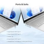 كمبيوتر محمول HP 17، شاشة تعمل باللمس مقاس 17.3 بوصة بدقة HD+، معالج Intel Core i7-1255U من الجيل الثاني عشر، ذاكرة وصول عشوائي (RAM) سعة 64 جيجابايت، محرك أقراص SSD سعة 2 تيرابايت، كاميرا ويب، منفذ HDMI، منافذ USB فائقة السرعة، Wi-Fi 6، نظام التشغيل Windows 11 Home، لون فضي - الصورة 3