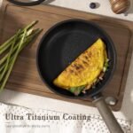 مجموعة أواني الطهي المقاومة للالتصاق من Astercook، أطقم أواني مطبخ صحية وخالية من المواد السامة مصنوعة من التيتانيوم ومناسبة للمواقد الحثية، خالية من PFAS وPTFE وPFOA وPFOS، باللون الأسود، 19 قطعة - الصورة 5