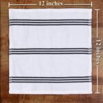 Sticky Toffee Cotton Dishcloths Set of 8 – Gray and White Kitchen Towels 12x12 in, Reusable and Absorbent Tea Towels for Cleaning or Drying, Oeko-Tex Cotton