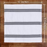 Sticky Toffee Cotton Dishcloths Set of 8 – Gray and White Kitchen Towels 12x12 in, Reusable and Absorbent Tea Towels for Cleaning or Drying, Oeko-Tex Cotton - Image 5