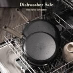 مجموعة أواني الطهي المقاومة للالتصاق من Astercook، مجموعة أواني مطبخ صحية وخالية من المواد السامة مصنوعة من التيتانيوم ومناسبة للمواقد الحثية، خالية من PFAS وPTFE وPFOA وPFOS، باللون الأسود، 19 قطعة - الصورة 6